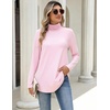 Zeagoo Long Sleeve Shirts for Women Turtleneck Work Casual Tunic Tops(Pink)