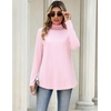 Zeagoo Long Sleeve Shirts for Women Turtleneck Work Casual Tunic Tops(Pink)