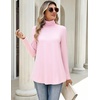 Zeagoo Long Sleeve Shirts for Women Turtleneck Work Casual Tunic Tops(Pink)