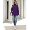 Zeagoo Long Sleeve Shirts for Women Turtleneck Work Casual Tunic Tops(Purple)