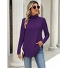 Zeagoo Long Sleeve Shirts for Women Turtleneck Work Casual Tunic Tops(Purple)