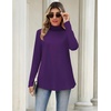 Zeagoo Long Sleeve Shirts for Women Turtleneck Work Casual Tunic Tops(Purple)