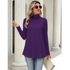 Zeagoo Long Sleeve Shirts for Women Turtleneck Work Casual Tunic Tops(Purple)