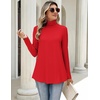 Zeagoo Long Sleeve Shirts for Women Turtleneck Work Casual Tunic Tops(Red)