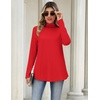 Zeagoo Long Sleeve Shirts for Women Turtleneck Work Casual Tunic Tops(Red)