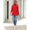 Zeagoo Long Sleeve Shirts for Women Turtleneck Work Casual Tunic Tops(Red)