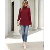 Zeagoo Long Sleeve Shirts for Women Turtleneck Work Casual Tunic Tops(Wine Red)