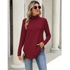 Zeagoo Long Sleeve Shirts for Women Turtleneck Work Casual Tunic Tops(Wine Red)