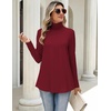 Zeagoo Long Sleeve Shirts for Women Turtleneck Work Casual Tunic Tops(Wine Red)