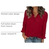 Zeagoo Women Blouses Chiffon Long Sleeve Button Down Shirts Business Tops(Dark Red)
