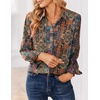 Zeagoo Women Blouses Chiffon Long Sleeve Button Down Shirts Business Tops(Multicolor 721)