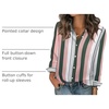 Zeagoo Women Blouses Chiffon Long Sleeve Button Down Shirts Business Tops(Multicolor Stripes)