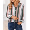 Zeagoo Women Blouses Chiffon Long Sleeve Button Down Shirts Business Tops(Multicolor Stripes)