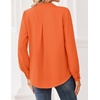 Zeagoo Women Blouses Chiffon Long Sleeve Button Down Shirts Business Tops(Orange)