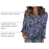 Zeagoo Women Blouses Chiffon Long Sleeve Button Down Shirts Business Tops(Paisley Navy)