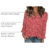 Zeagoo Women Blouses Chiffon Long Sleeve Button Down Shirts Business Tops(Red White Polka Dots)