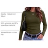 Zeagoo Women Long Sleeve Shirts Ribbed Tops Crewneck Basic Tee(Army Green)
