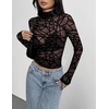 Zeagoo Women Mesh Sheer Top Long Sleeve Sexy Shirt Slim Fitted Fall Clothes(Line-jh255)