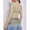 Zeagoo Women Mesh Sheer Top Long Sleeve Sexy Shirt Slim Fitted Fall Clothes(Polka Dot-jh749)