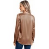 Zeagoo Women Satin Silk Blouses V Neck Long Sleeve Button Down Shirts Tops(Camel)
