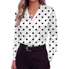 Zeagoo Women Satin Silk Blouses V Neck Long Sleeve Button Down Shirts Tops(Jh592)