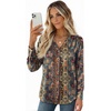 Zeagoo Women Satin Silk Blouses V Neck Long Sleeve Button Down Shirts Tops(Mz721)