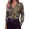 Zeagoo Women Satin Silk Blouses V Neck Long Sleeve Button Down Shirts Tops(Mz721)