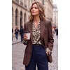 Zeagoo Women Silk Satin Tops Long Sleeve Button Down Shirts S-2XL(Leopard Print)