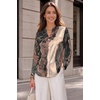 Zeagoo Women Silk Satin Tops Long Sleeve Button Down Shirts S-2XL(Multicolor)
