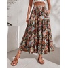 Zeagoo Women’s Chiffon Elastic High Waist Pleated Maxi Skirt with Pockets(02-wf66)