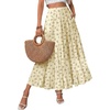 Zeagoo Women’s Chiffon Elastic High Waist Pleated Maxi Skirt with Pockets(03-xh582)