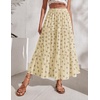 Zeagoo Women’s Chiffon Elastic High Waist Pleated Maxi Skirt with Pockets(03-xh582)
