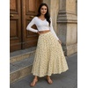 Zeagoo Women’s Chiffon Elastic High Waist Pleated Maxi Skirt with Pockets(03-xh582)