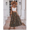 Zeagoo Women’s Chiffon Elastic High Waist Pleated Maxi Skirt with Pockets(04-mz721)