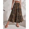 Zeagoo Women’s Chiffon Elastic High Waist Pleated Maxi Skirt with Pockets(04-mz721)