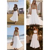 Zeagoo Women’s Chiffon Elastic High Waist Pleated Maxi Skirt with Pockets(White)