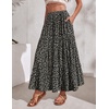 Zeagoo Women’s Chiffon Elastic High Waist Pleated Maxi Skirt with Pockets(Xh581)