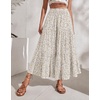 Zeagoo Women’s Chiffon Elastic High Waist Pleated Maxi Skirt with Pockets(Xh584)