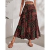 Zeagoo Women’s Chiffon Elastic High Waist Pleated Maxi Skirt with Pockets(Xh585)