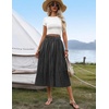 Zeagoo Women’s Midi Skirts High Waisted Pleated A-Line Swing Skirts Summer Long Skirts with Pockets(03-blcack Floral)