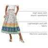 Zeagoo Women’s Midi Skirts High Waisted Pleated A-Line Swing Skirts Summer Long Skirts with Pockets(Apricot-boho)