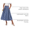 Zeagoo Women’s Midi Skirts High Waisted Pleated A-Line Swing Skirts Summer Long Skirts with Pockets(Blue Floral)
