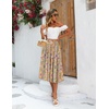 Zeagoo Women’s Midi Skirts High Waisted Pleated A-Line Swing Skirts Summer Long Skirts with Pockets(Colorful Floral)