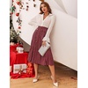 Zeagoo Women’s Midi Skirts High Waisted Pleated A-Line Swing Skirts Summer Long Skirts with Pockets(Red Round Dot)