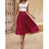 Zeagoo Women’s Midi Skirts High Waisted Pleated A-Line Swing Skirts Summer Long Skirts with Pockets(Red Round Dot)