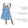 Zeagoo Women’s Midi Skirts High Waisted Pleated A-Line Swing Skirts Summer Long Skirts with Pockets(White Flower Blue Print)
