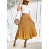 Zeagoo Women’s Midi Skirts High Waisted Pleated A-Line Swing Skirts Summer Long Skirts with Pockets(Yellow Floral)