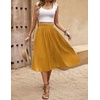 Zeagoo Women’s Midi Skirts High Waisted Pleated A-Line Swing Skirts Summer Long Skirts with Pockets(Yellow Floral)