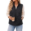Zeagoo Womens Puffer Vest Lightweight Quilted Coat Sleeveless Jackets(A-black)