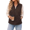 Zeagoo Womens Puffer Vest Lightweight Quilted Coat Sleeveless Jackets(Brown)